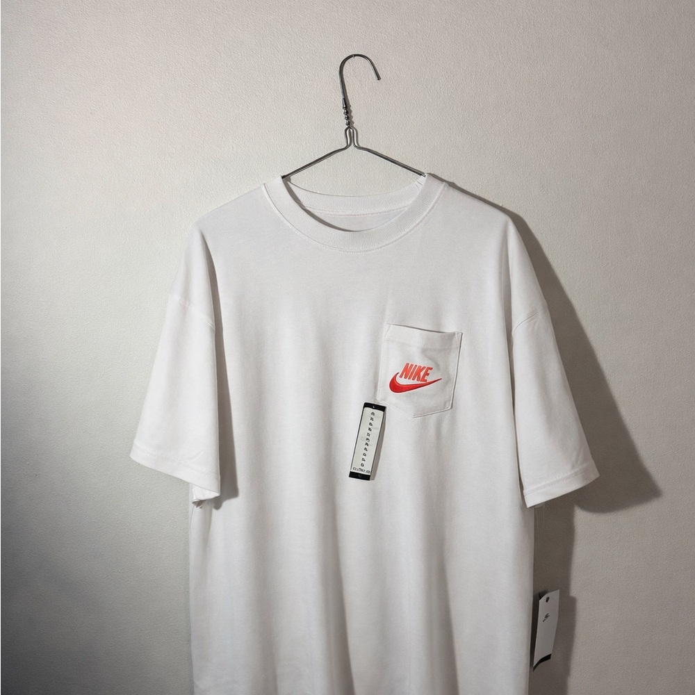 Retro Nike swoosh White T-Shirt with Red Logo